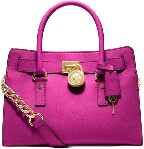 michael kors hamilton fuschia gold|Michael Kors Hamilton Saffiano Leather Satchel Fuschia Gold.